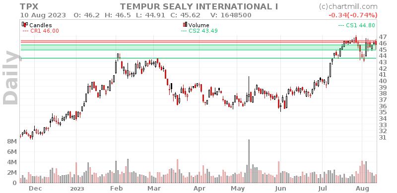 TPX Daily chart on 2023-08-11