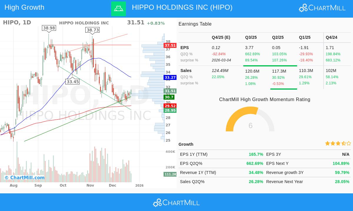 Hippo Holdings Inc (HIPO) Stock Chart