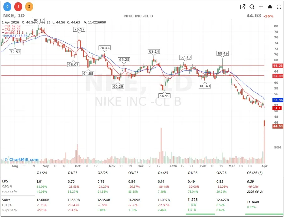 NIKE CHART