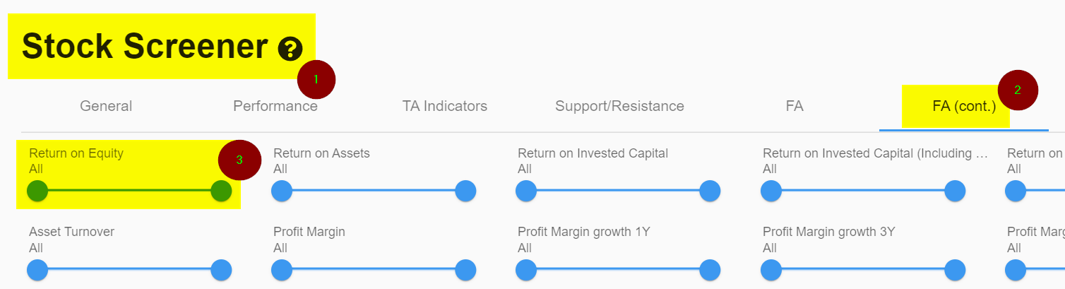 Return on Equity screener