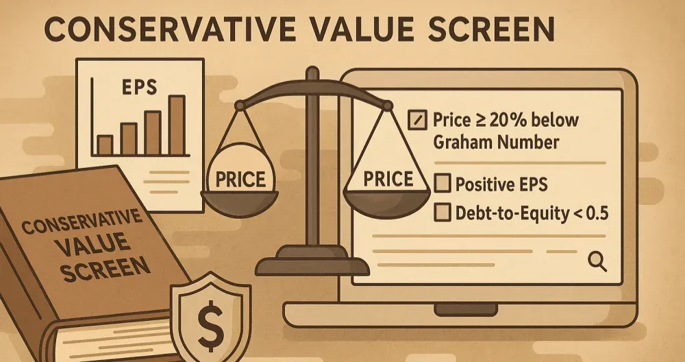 Graham Number Conservative Value Screen Image