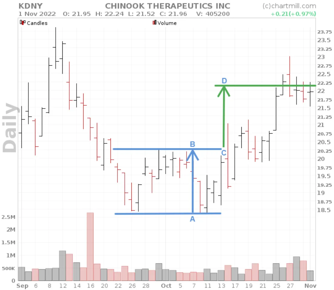 Double bottom basic price target